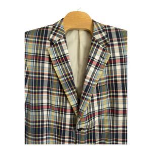 Haspel Suit Jacket Mens 46R Madras Plaid Blazer Classic Preppy